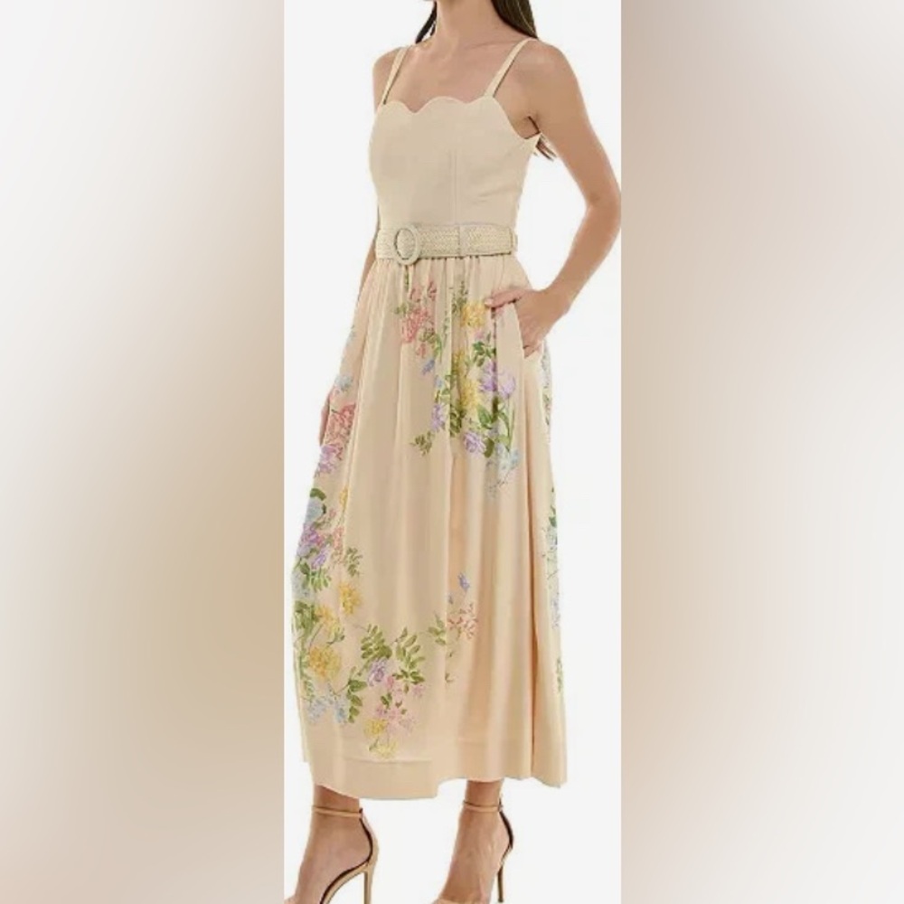 Taylor Cream Floral-Print Belted Fit & Flare Maxi
Dress: Size 8 - Picture 3 of 8